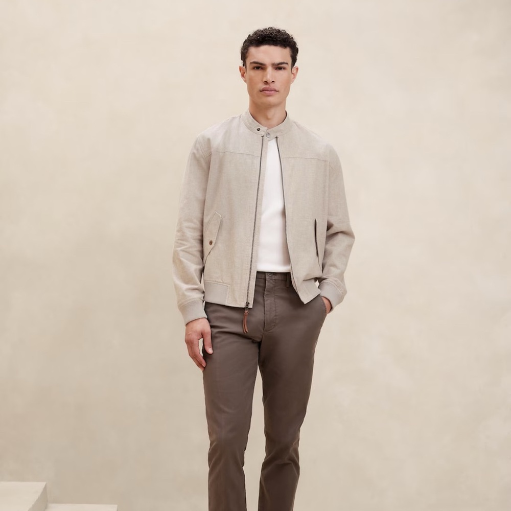 Banana Republic LINEN-BLEND BOMBER JACKET